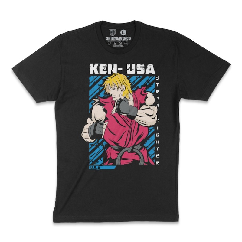 Retro Gaming Kent - 00012648#A-Ken T-Shirt Street Fighter Tee Retro
