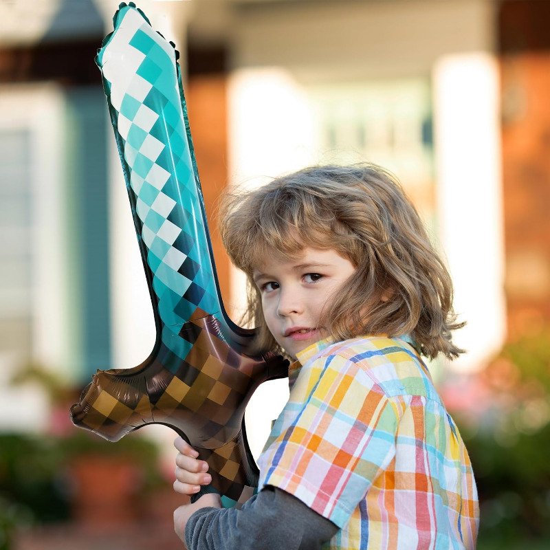 8Pcs Pixel Inflatable Sword My - Retro Gaming Event ulasan dan harga