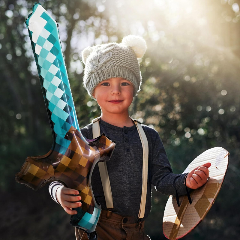 8Pcs Pixel Inflatable Sword My - Retro Gaming Event ulasan dan harga